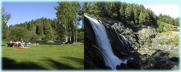 ピクニックエリアと滝